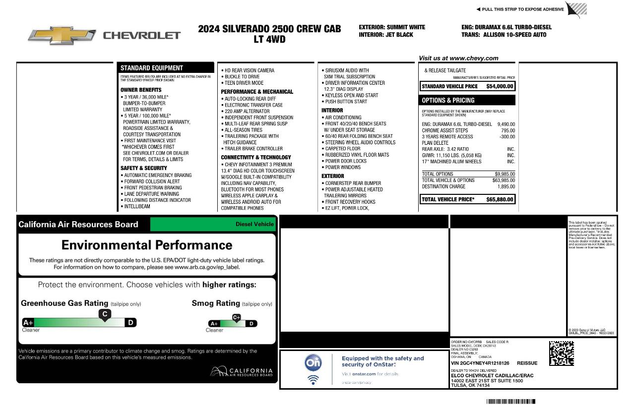 Chevrolet Silverado 2500HD LT Crew Cab Short Box 4WD 2024