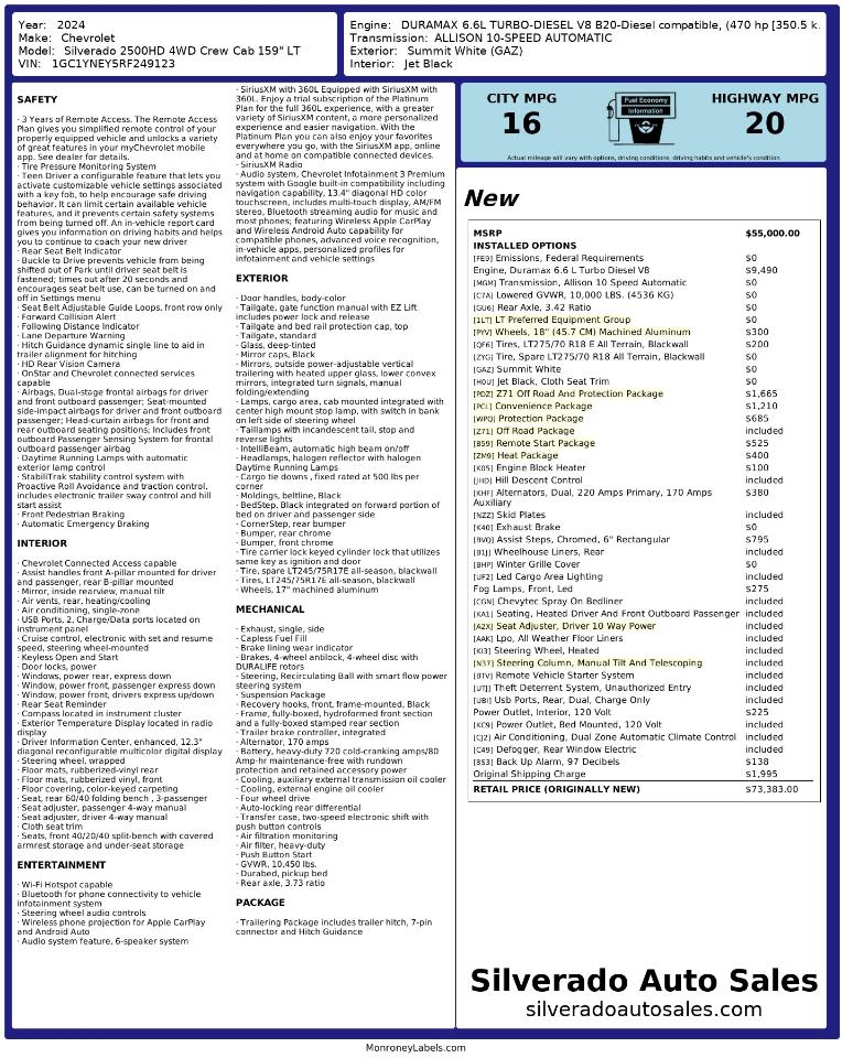 Chevrolet Silverado 2500HD LT Crew Cab Short Box 4WD 2024