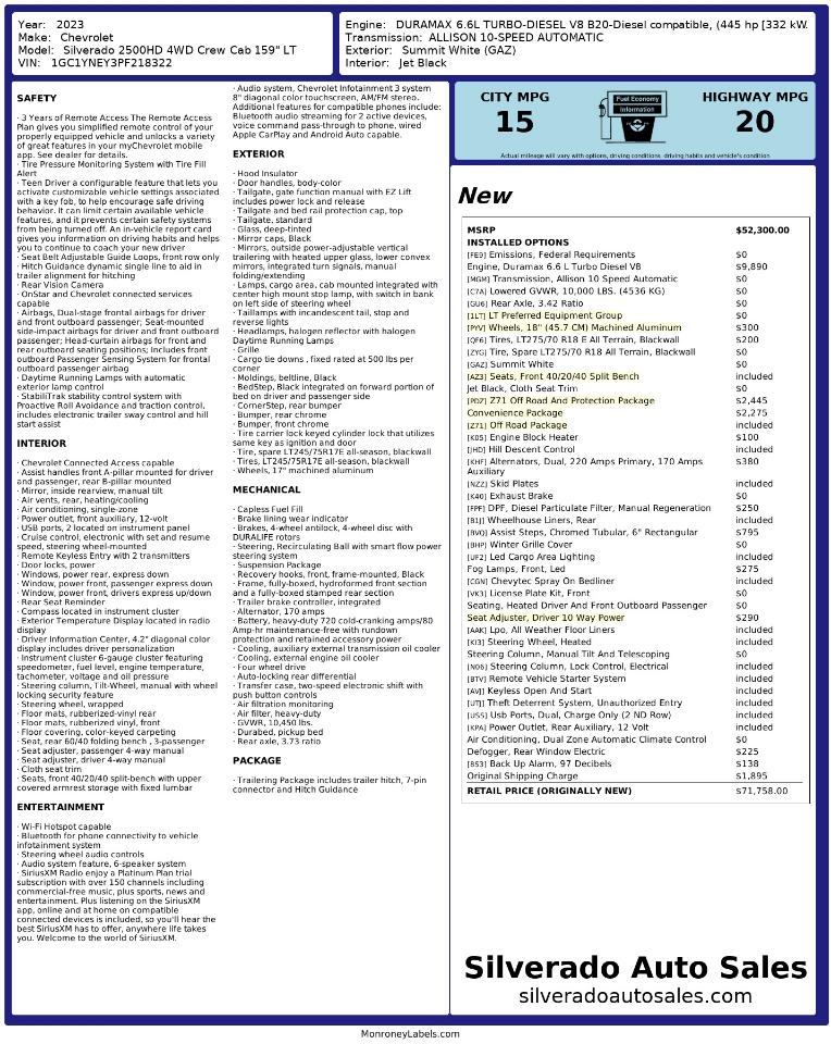 Chevrolet Silverado 2500HD LT Crew Cab Short Box 4WD 2023