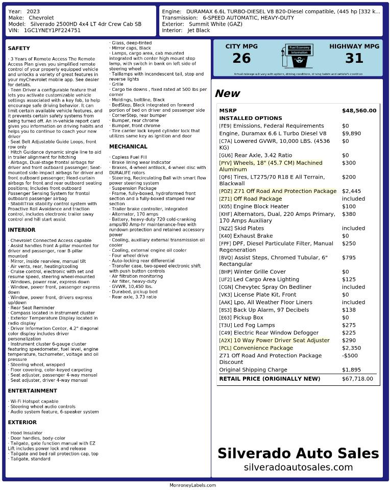 Chevrolet Silverado 2500HD LT Crew Cab Short Box 4WD 2023
