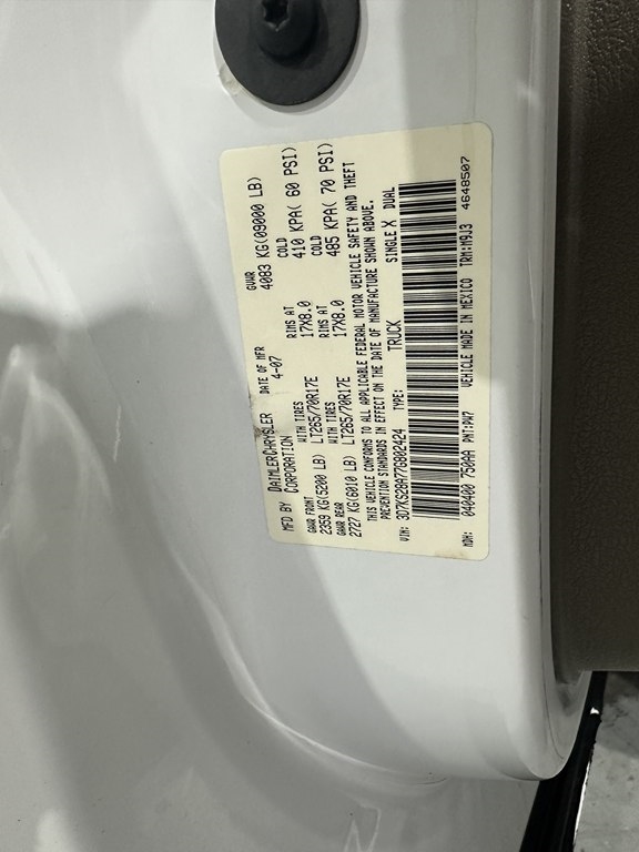 Dodge Ram 2500 ST Crew Cab SWB 4WD 2007