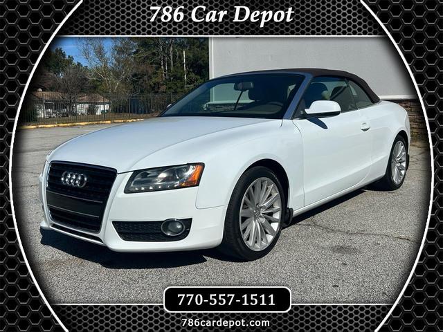 Pearl White 2012 Audi A5 2.0T Premium Plus Cabriolet FWD Convertible Front-Wheel Drive Automatic