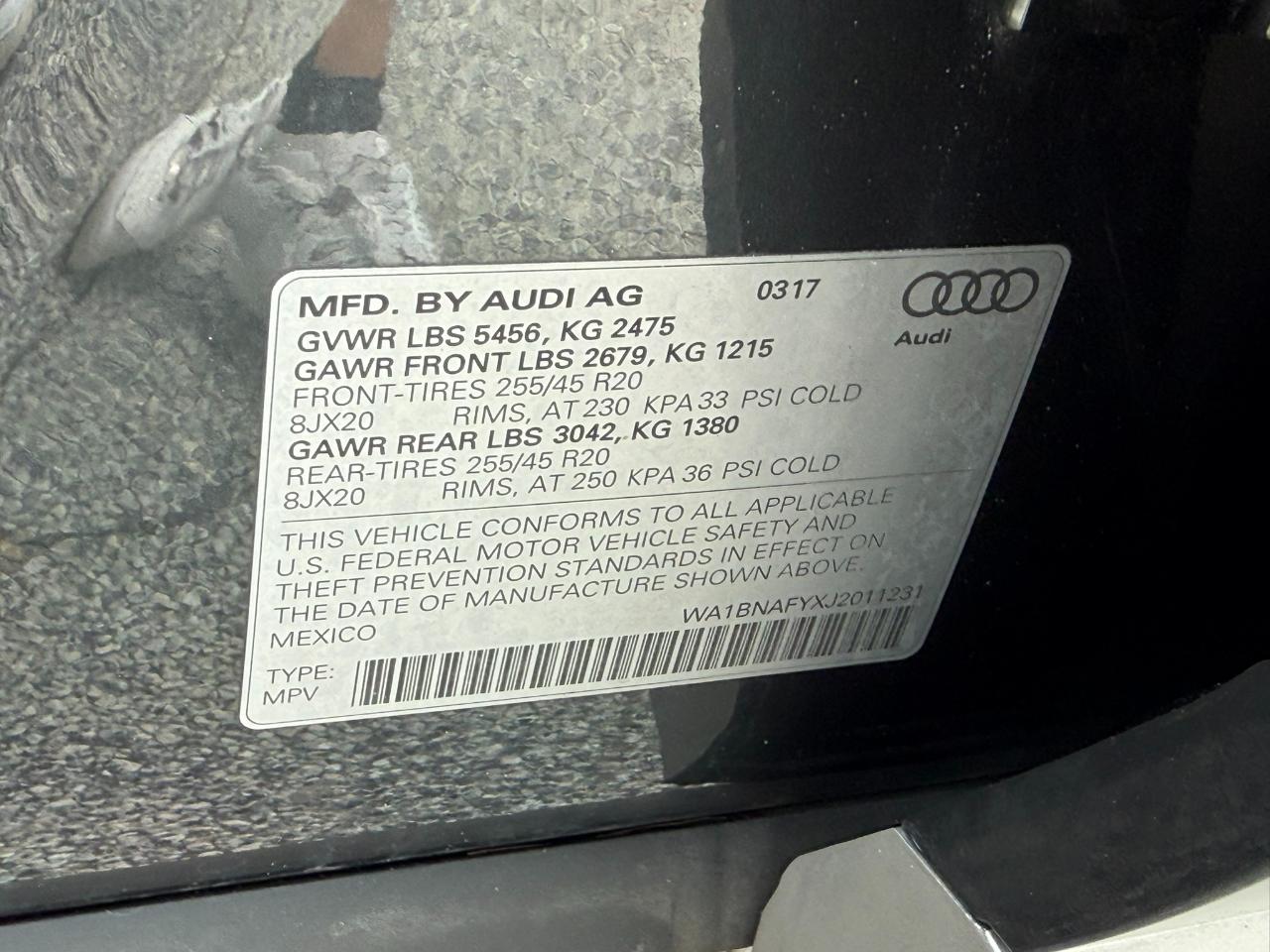 Audi Q5 2.0T Premium Plus quattro 2018