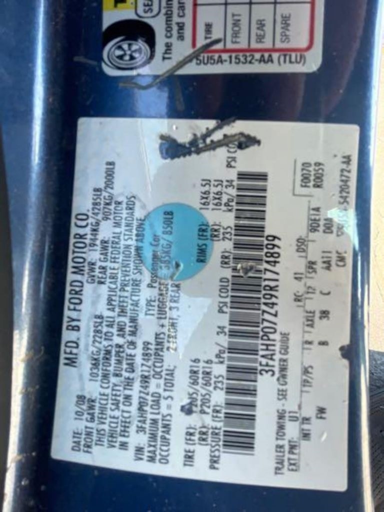 Ford Fusion I4 SE 2009