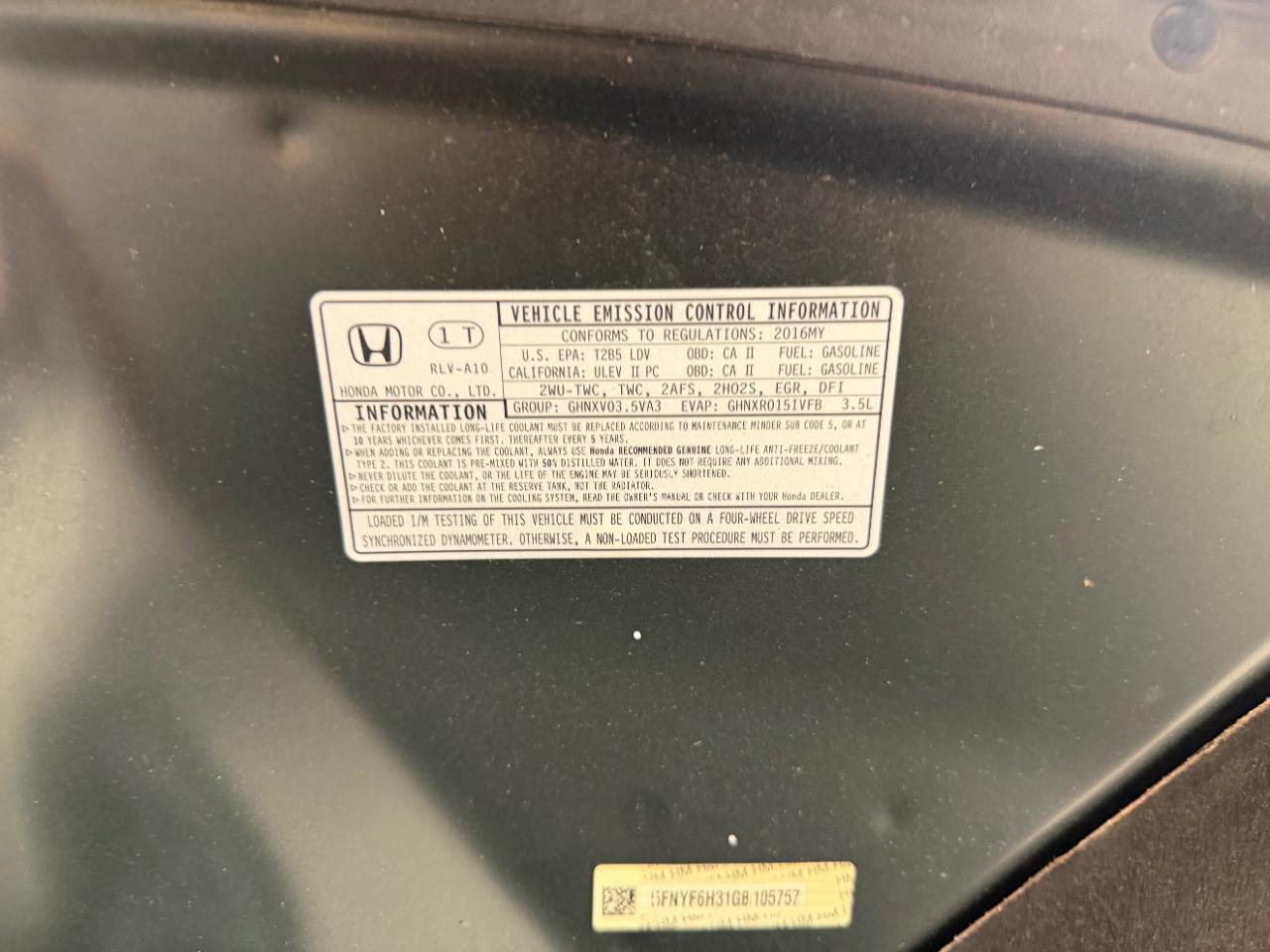 Honda Pilot AWD 4dr EX 2016