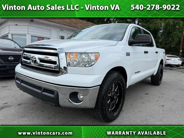 White 2013 Toyota Tundra Grade CrewMax 5.7L 4WD Pickup Truck Four-Wheel Drive Automatic