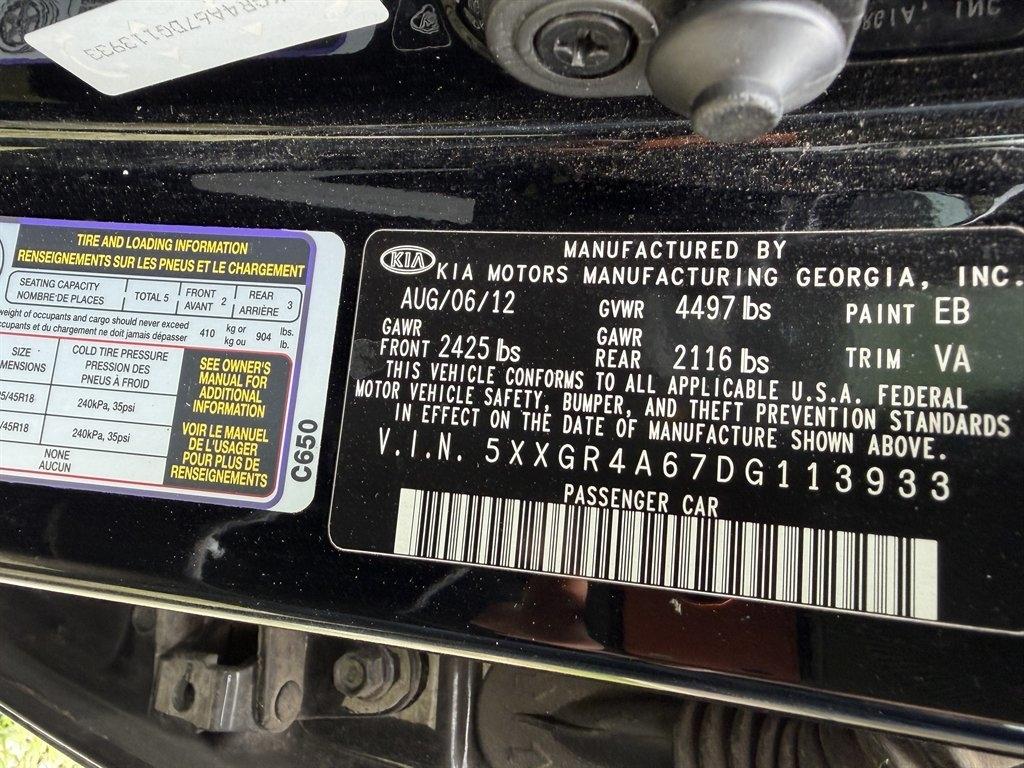 Kia Optima 4dr Sdn SX w/Chrome Limited Pkg 2013