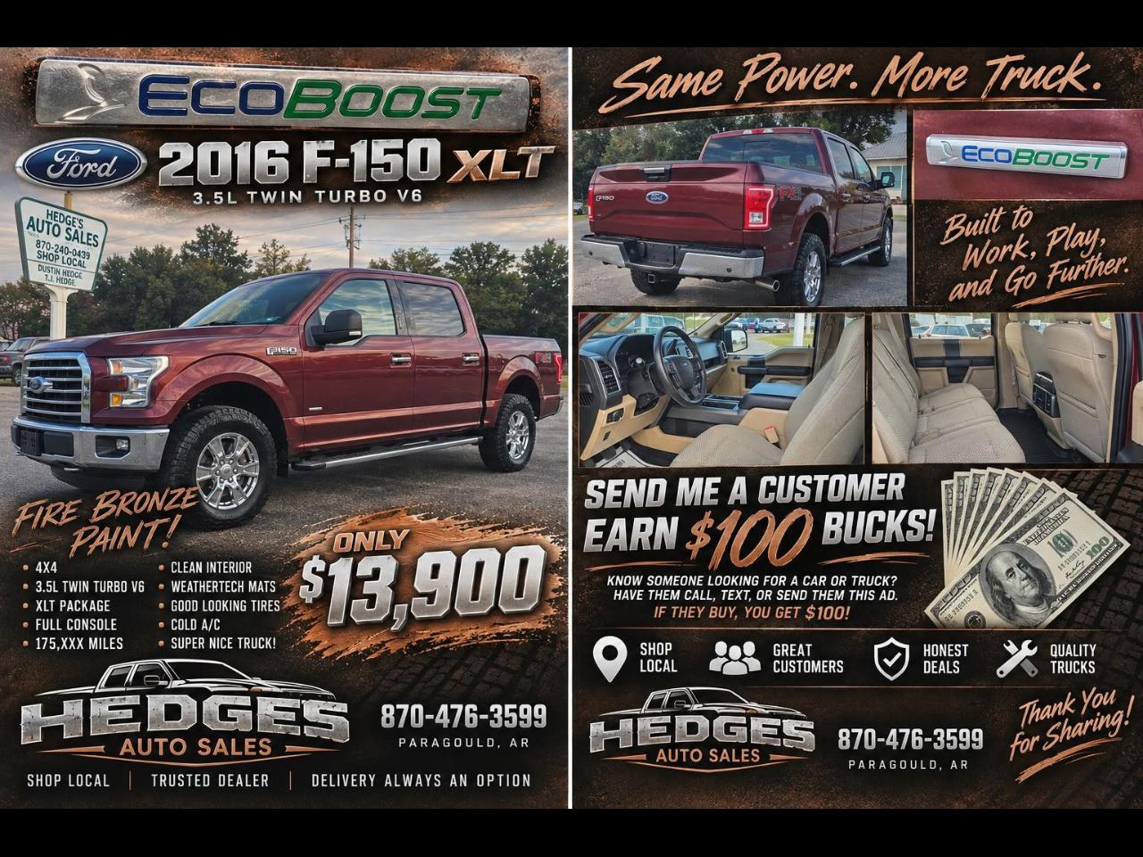 Ford F-150 Lariat SuperCrew 5.5-ft. Bed 4WD 2016