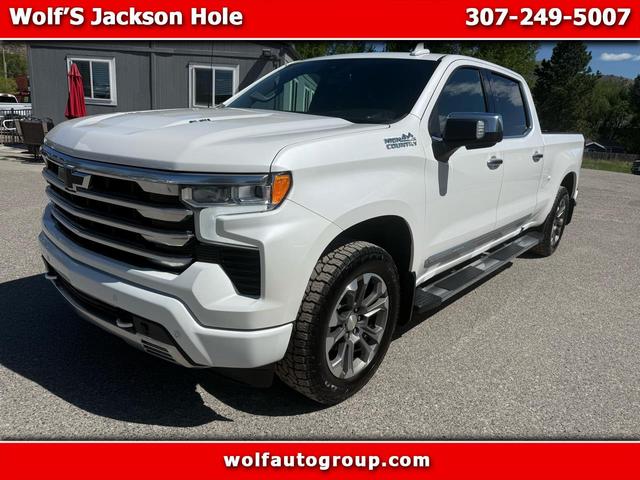 White 2023 Chevrolet Silverado 1500 High Country Crew Cab 4WD Pickup Truck Four-Wheel Drive Automatic