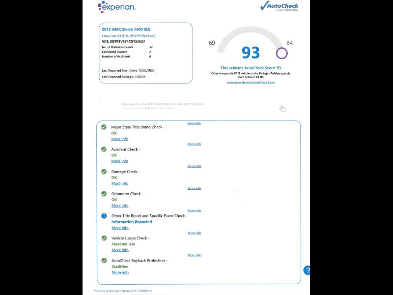 GMC Sierra 1500 SLE Crew Cab 4WD 2012