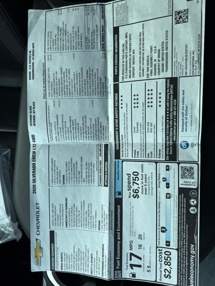 Chevrolet Silverado 1500 4WD Crew Cab 157" LTZ 2020