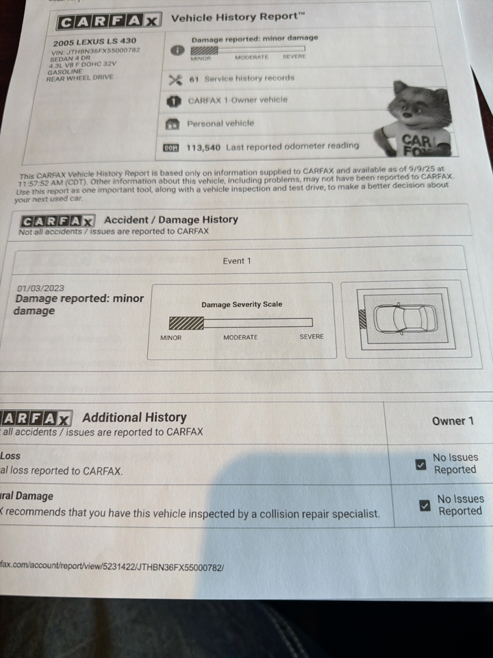 Lexus LS 430 Sedan 2005