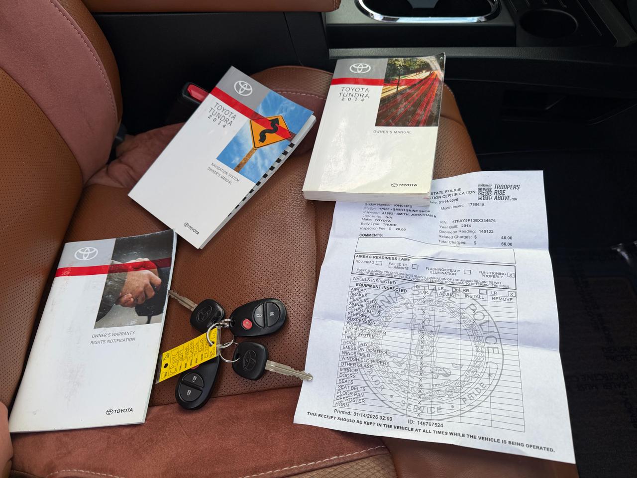 Toyota Tundra 4WD Truck CrewMax 5.7L FFV V8 6-Spd AT 1794 (Natl) 2014