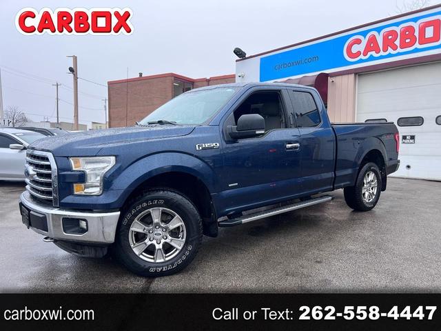 Blue 2016 Ford F-150 Lariat SuperCab 4WD Pickup Truck Four-Wheel Drive