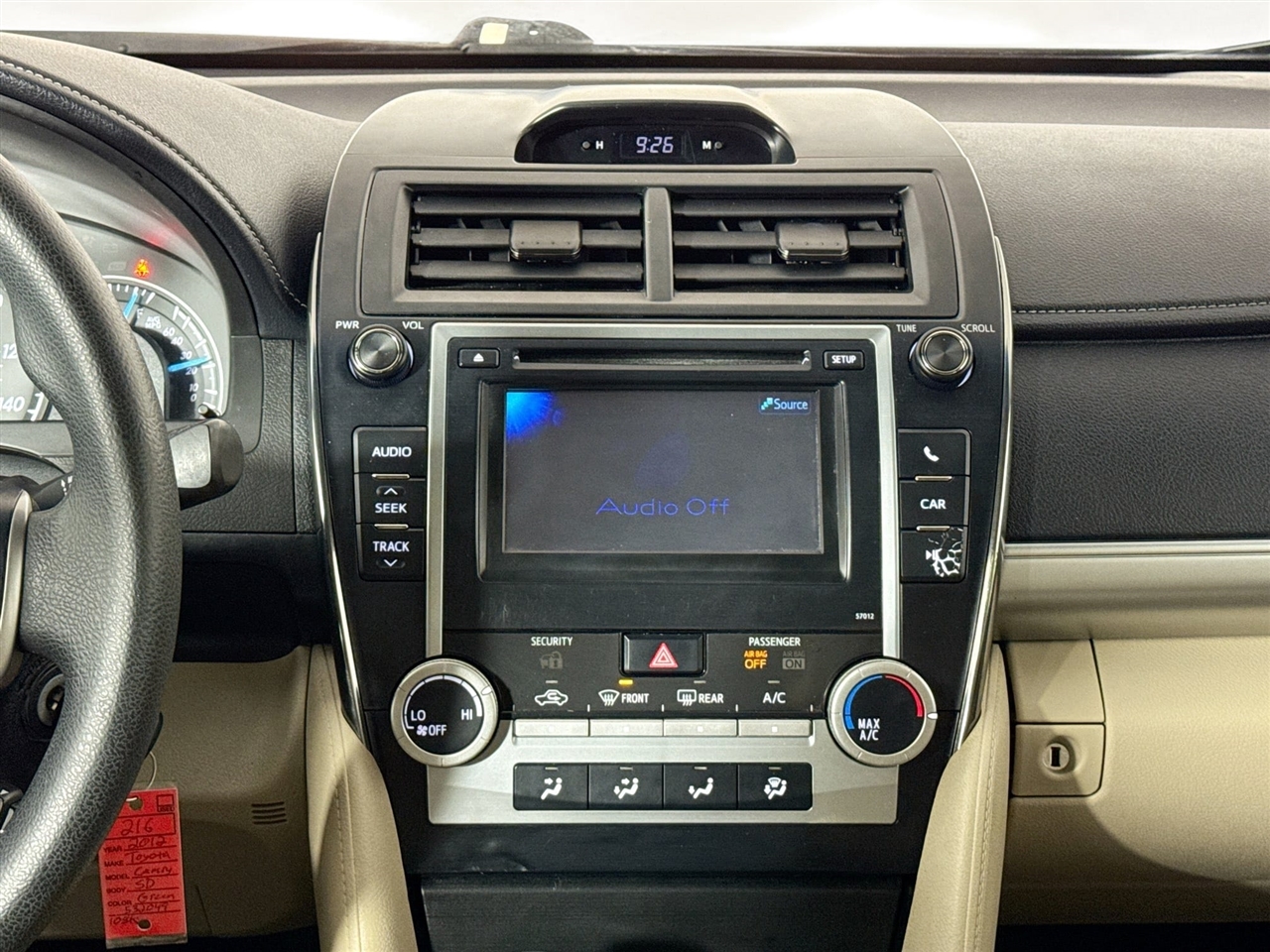 Toyota Camry 4dr Sdn I4 Auto SE Sport Limited Edition (Natl) 2012