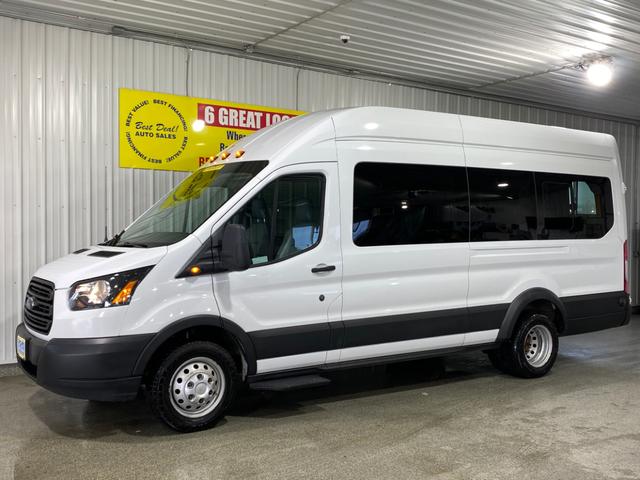 White 2019 Ford Transit Passenger 350 HD XL Extended High Roof LWB DRW RWD with Sliding Passenger-Side Door Van Rear-Wheel Drive Automatic