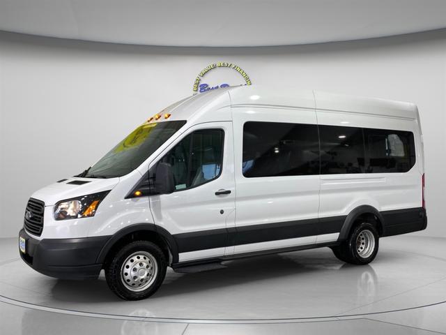 White 2019 Ford Transit Passenger 350 HD XL Extended High Roof LWB DRW RWD with Sliding Passenger-Side Door Van Rear-Wheel Drive Automatic