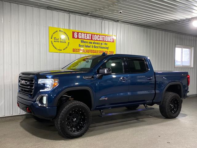 Blue 2019 GMC Sierra 1500 AT4 Crew Cab 4WD Pickup Truck Four-Wheel Drive Automatic
