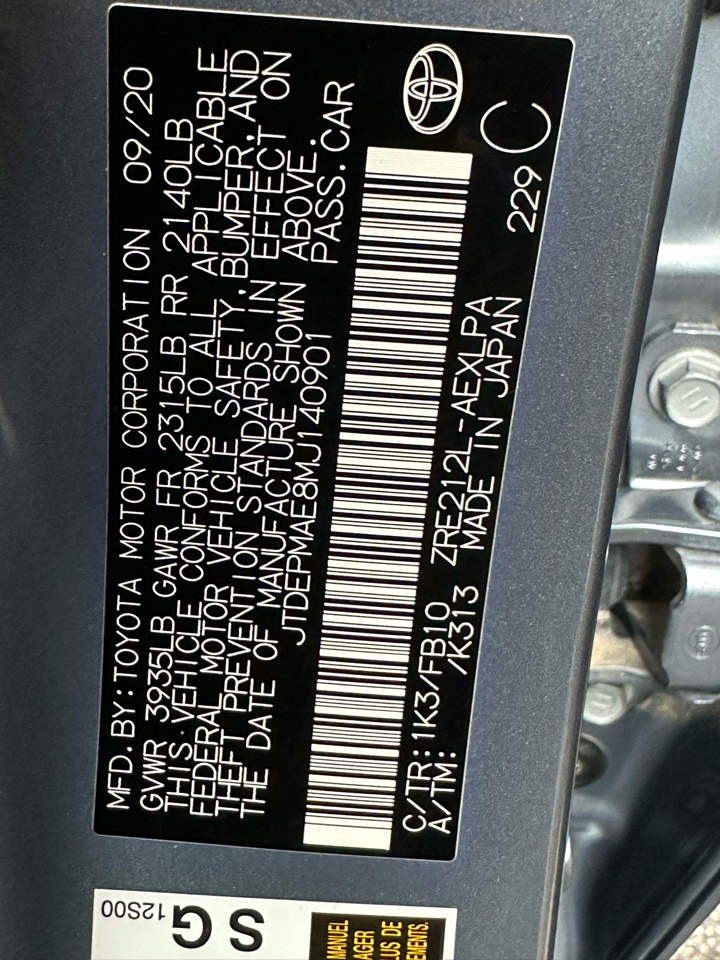 Toyota Corolla LE CVT (Natl) 2021 Toyota Corolla LE CVT (Natl) 2021