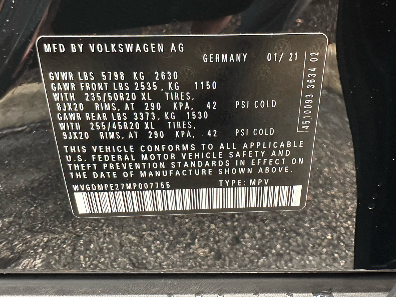 Volkswagen ID.4 1st Edition RWD 2021 Volkswagen ID.4 1st Edition RWD 2021