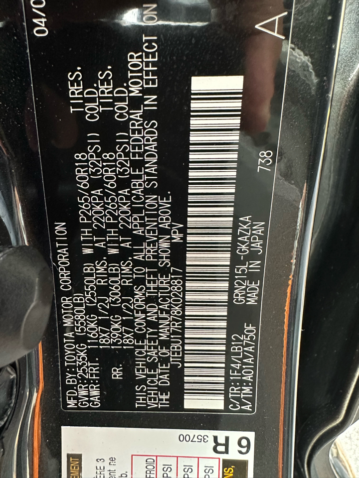 Toyota 4Runner 4WD 4dr V6 Limited (Natl) 2008