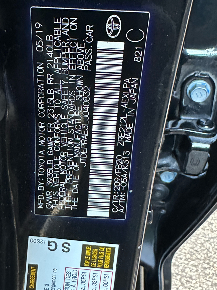 Toyota Corolla LE CVT (Natl) 2020