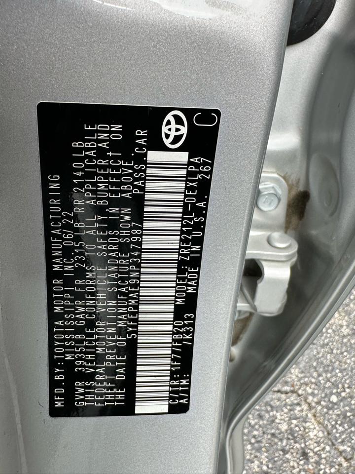 Toyota Corolla LE CVT (Natl) 2022