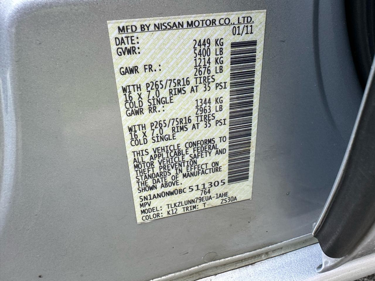 Nissan Xterra 4WD 4dr Auto Pro-4X 2011