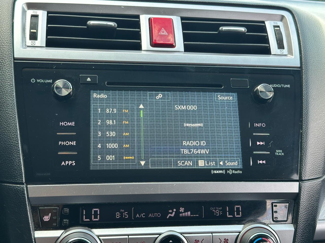 Subaru Outback 4dr Wgn 2.5i Premium 2015