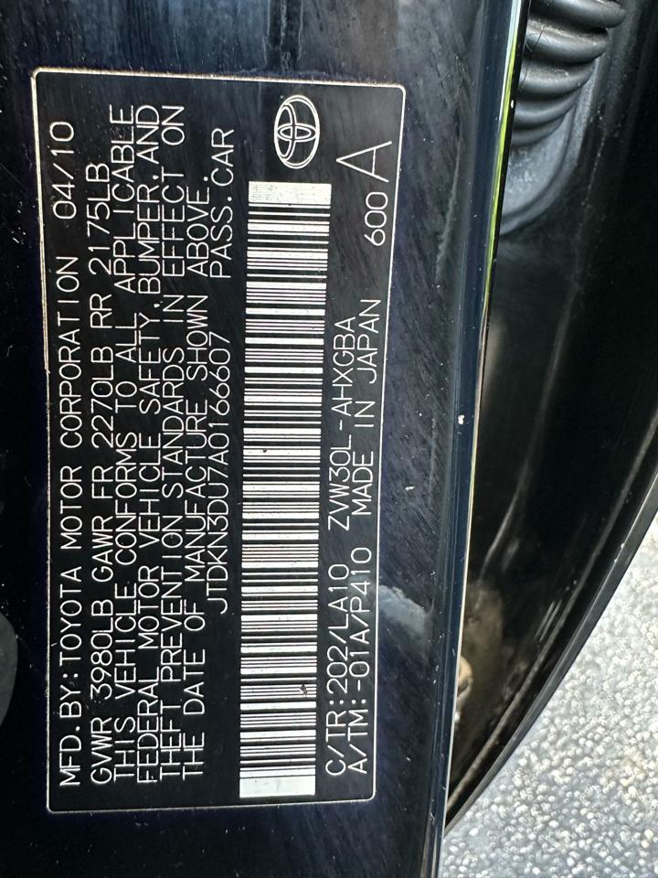 Toyota Prius 5dr HB II (Natl) 2010