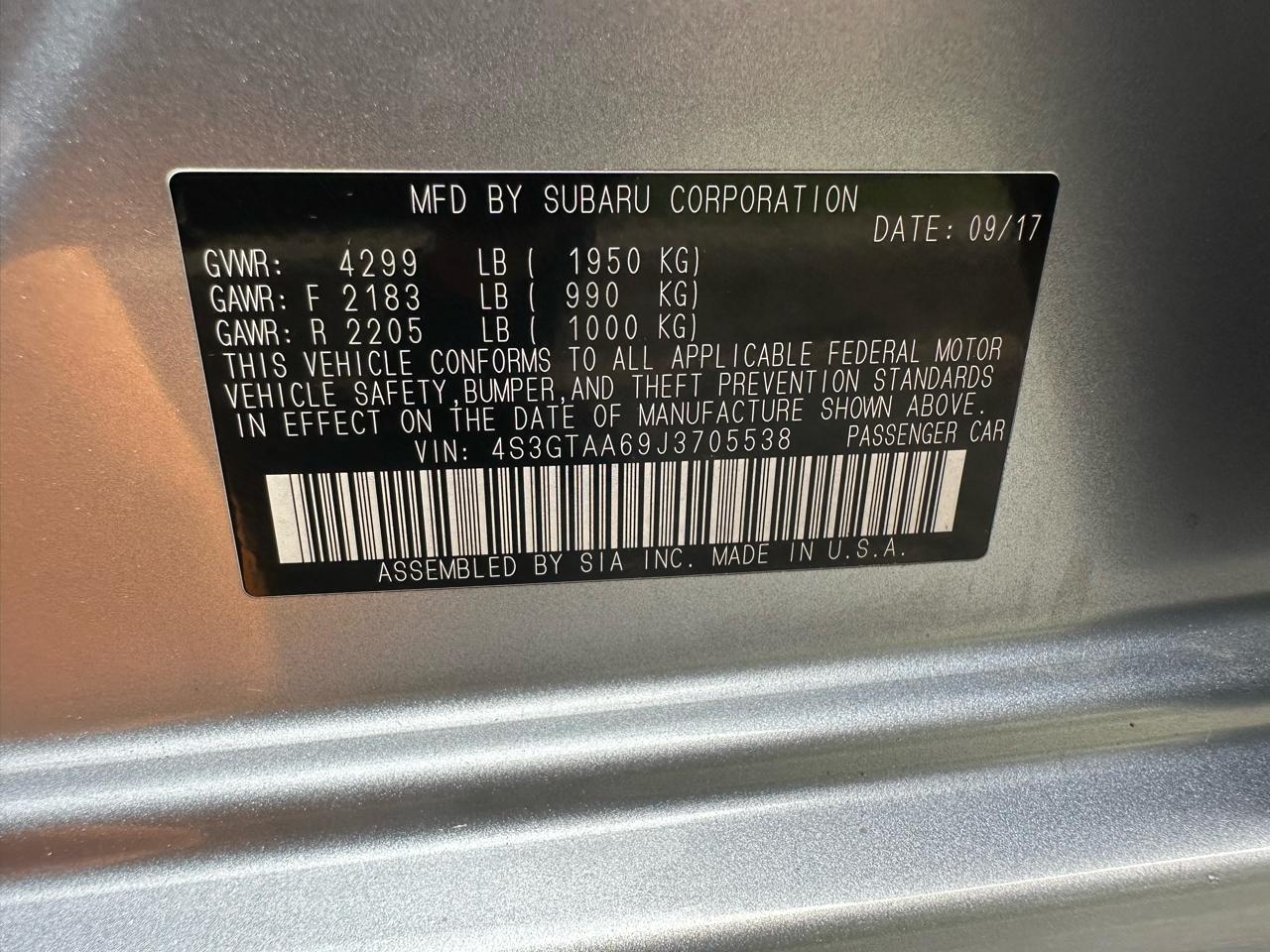 Subaru Impreza 2.0i 5-door CVT 2018