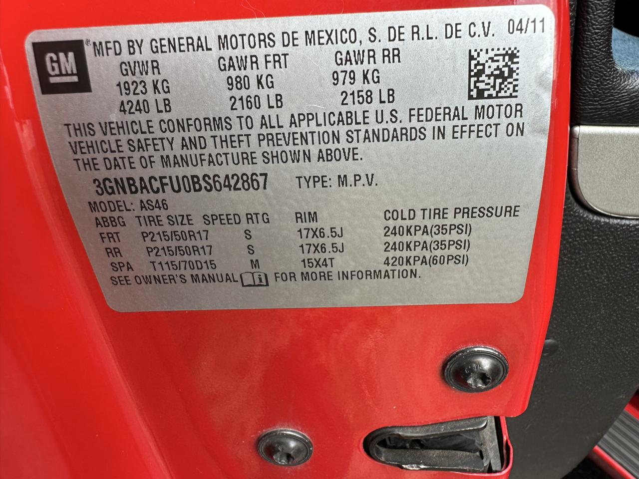 Chevrolet HHR FWD 4dr LT w/2LT 2011