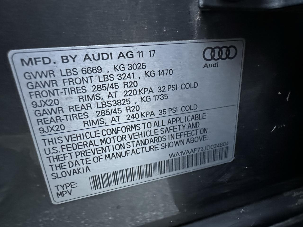 Audi Q7 3.0 TFSI Prestige 2018