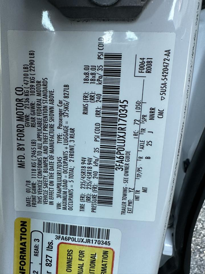 Ford Fusion Hybrid SE FWD 2018