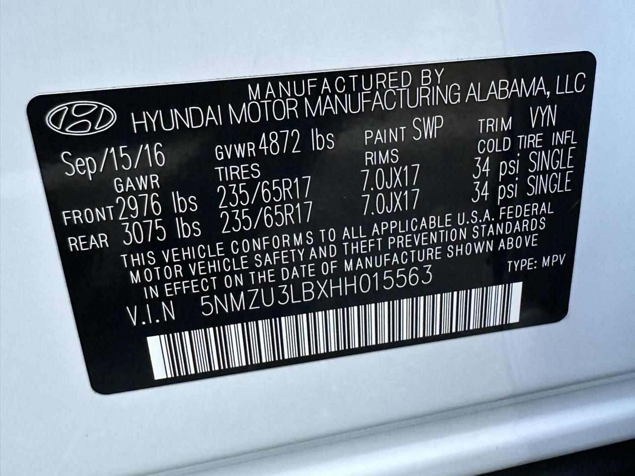 Hyundai Santa Fe Sport 2.4L Auto 2017