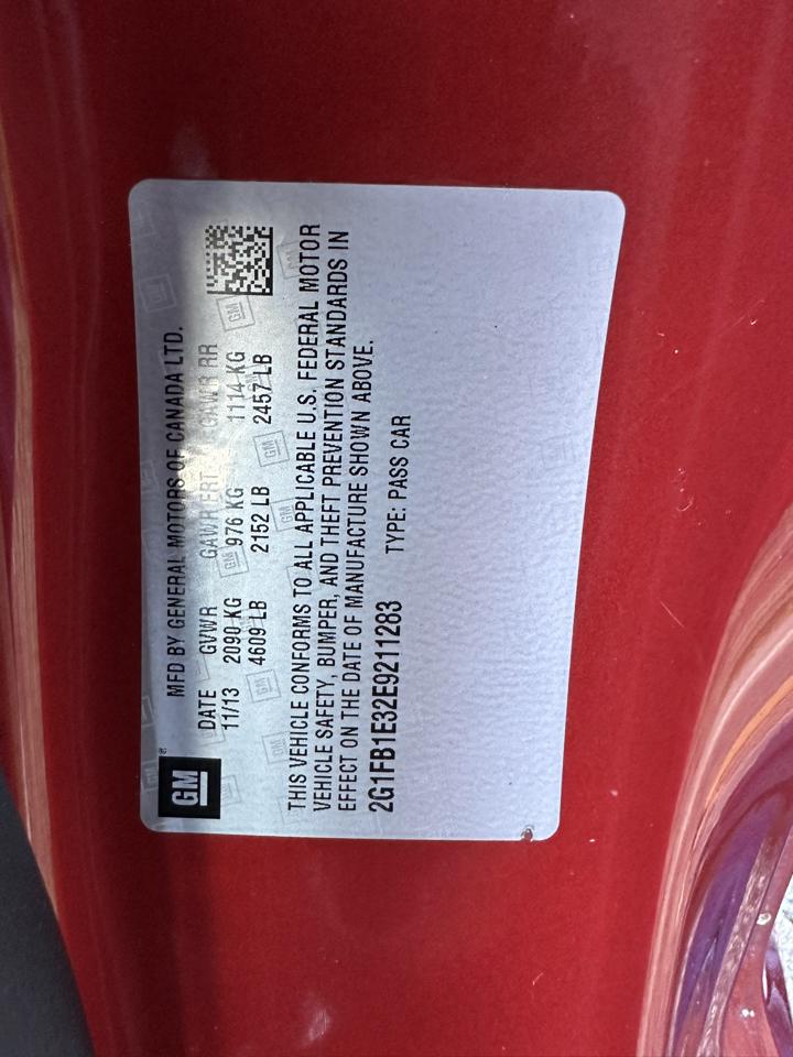Chevrolet Camaro 2dr Cpe LT w/1LT 2014