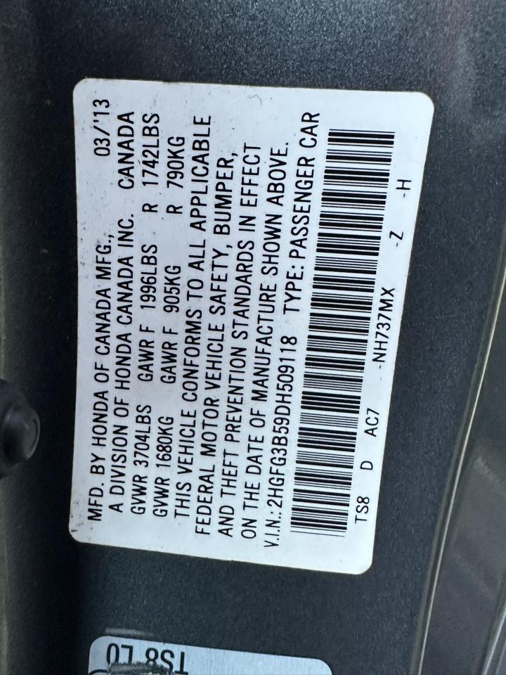 Honda Civic Cpe 2dr Auto LX 2013