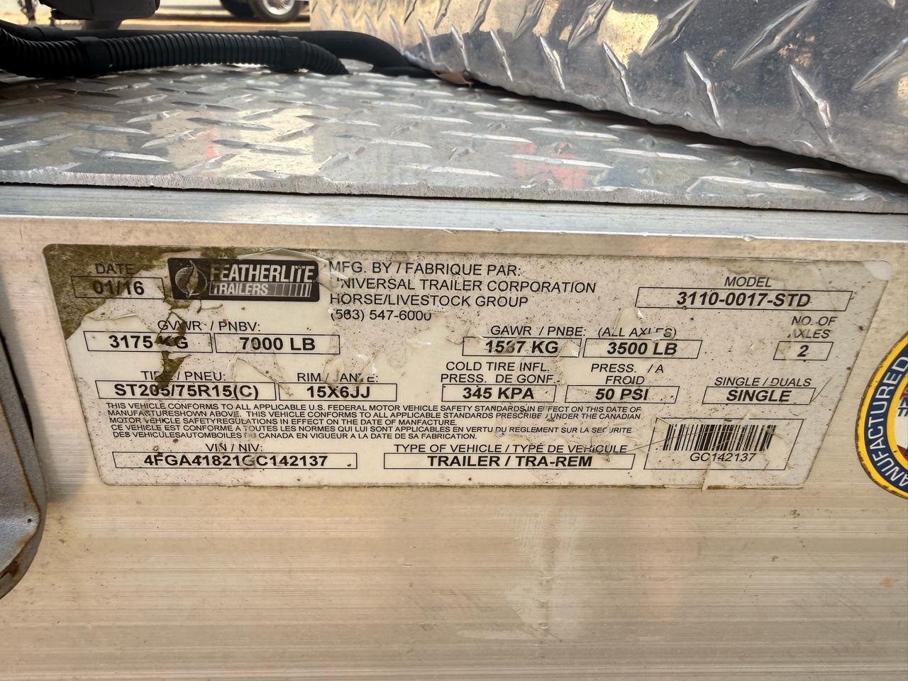 Featherlite Trailers 3110  2016