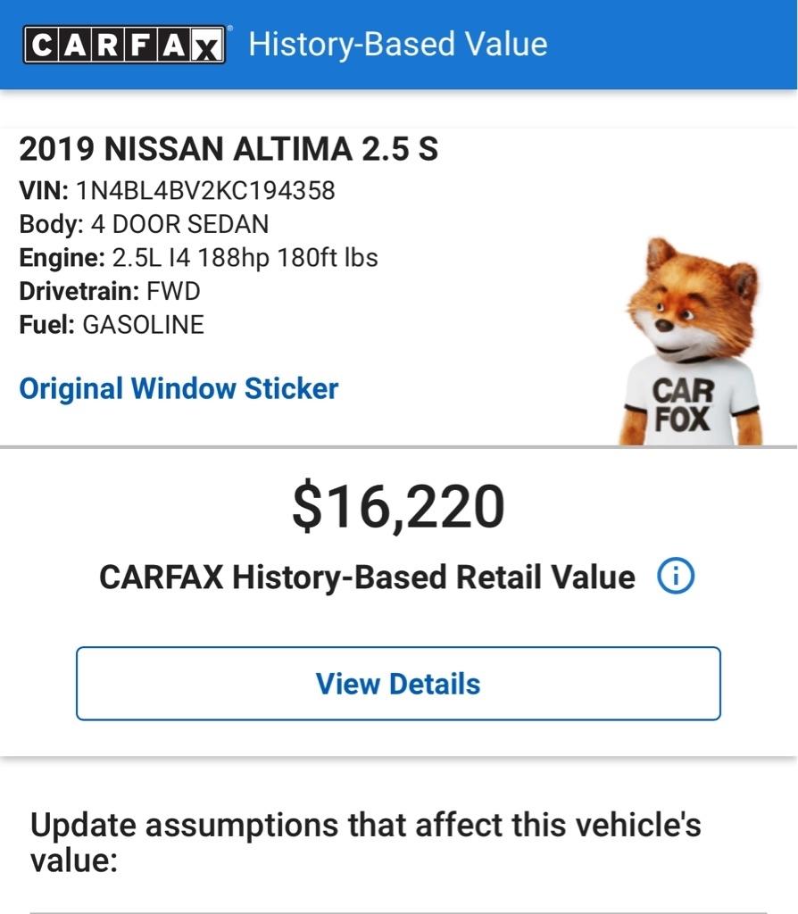 Nissan Altima 2.5 S Sedan 2019