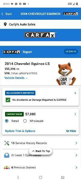 Chevrolet Equinox LS 2WD 2014