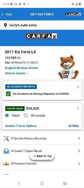 Kia Forte LX 6A 2017