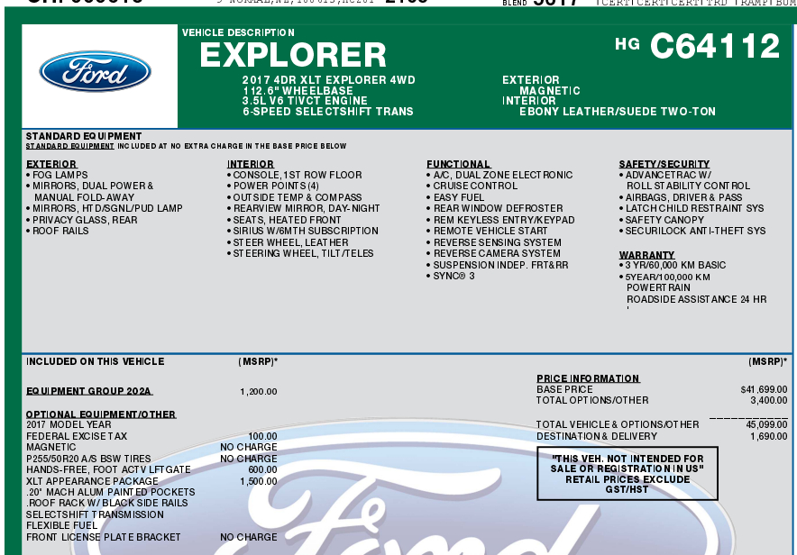 Ford Explorer XLT 4WD 2017