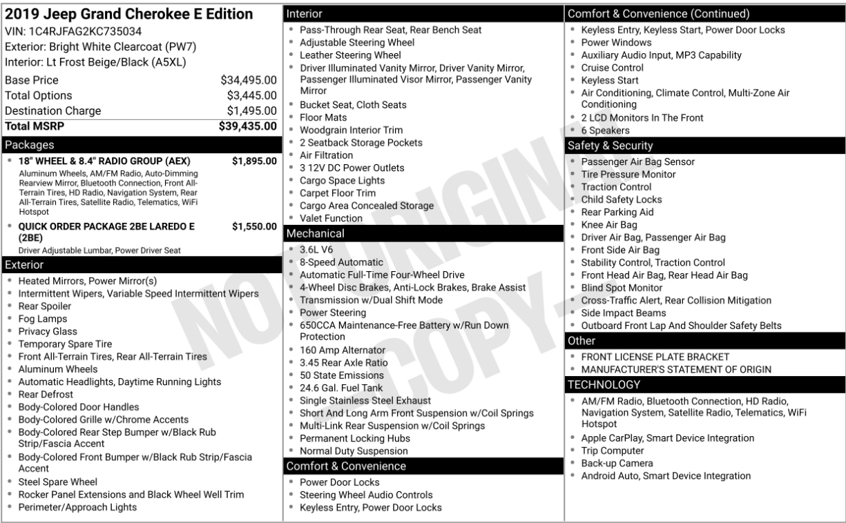 Jeep Grand Cherokee Laredo E 4x4 2019