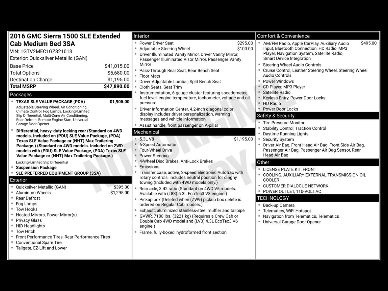 GMC Sierra 1500 4WD Double Cab 143.5" SLE 2016