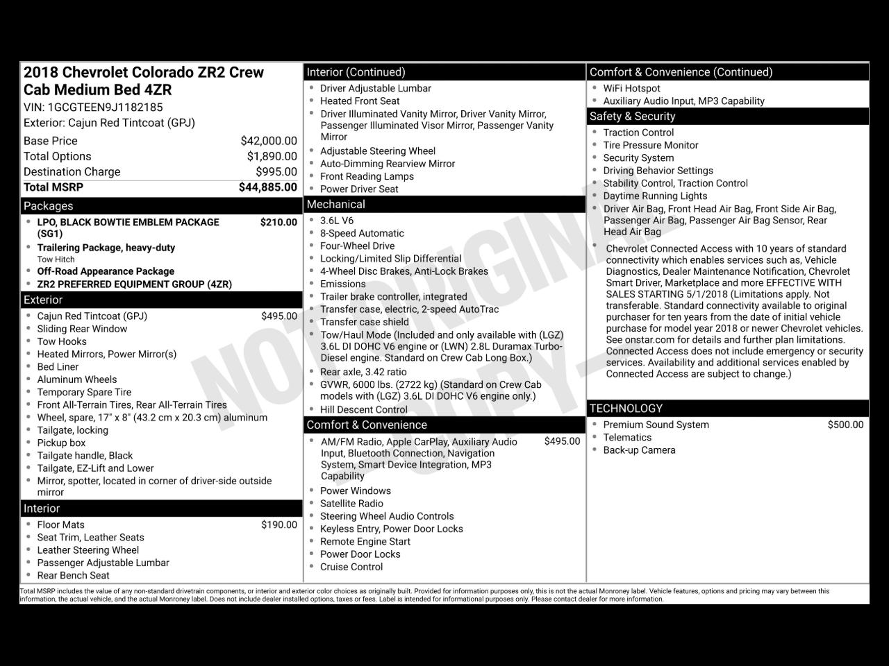 Chevrolet Colorado 4WD Crew Cab 128.3" ZR2 2018