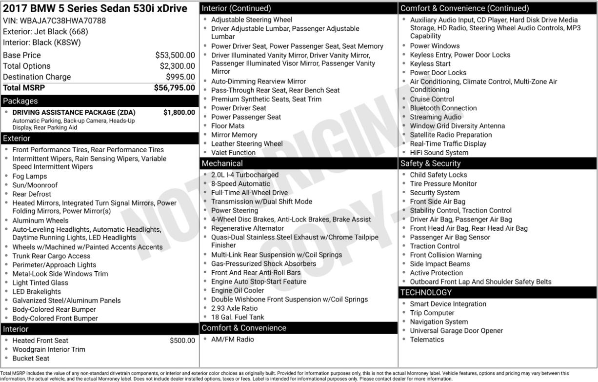 BMW 5 Series 530i xDrive Sedan 2017