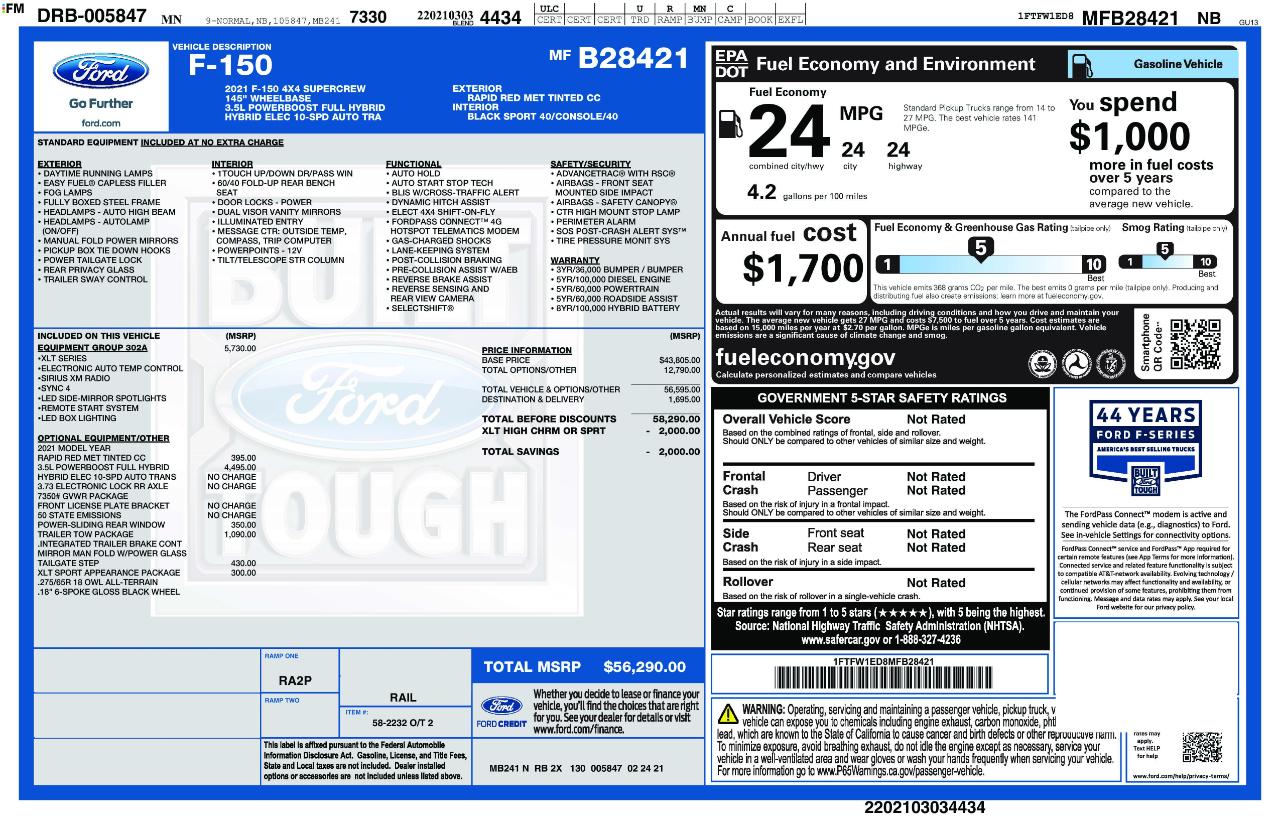Ford F-150 XLT 4WD SuperCrew 5.5' Box 2021