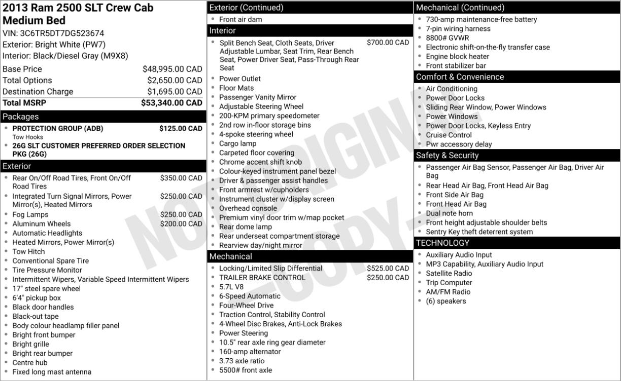 RAM 2500 4WD Crew Cab 149" SLT 2013