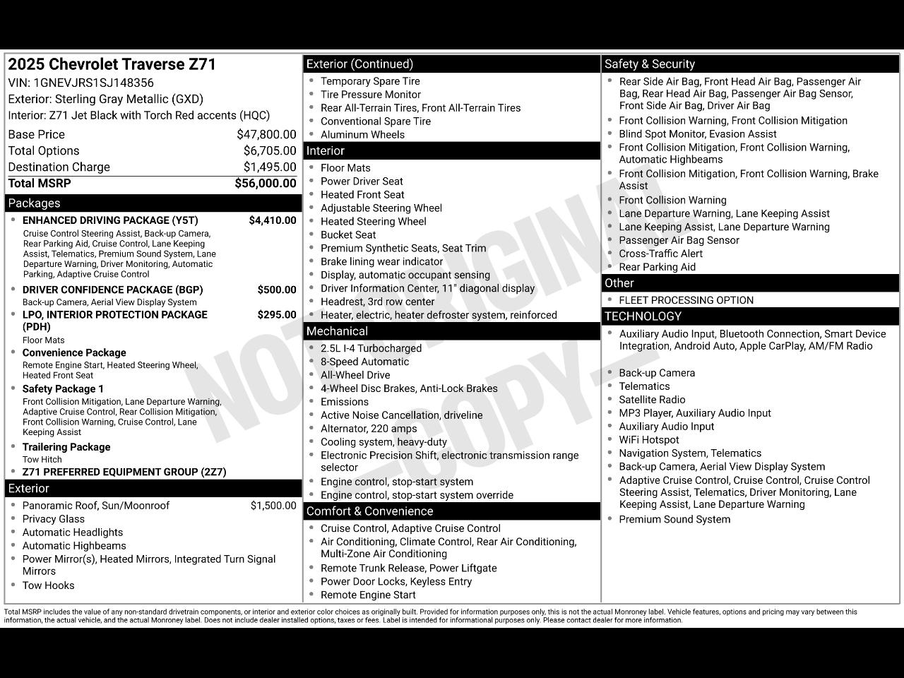 Chevrolet Traverse AWD 4dr Z71 2025