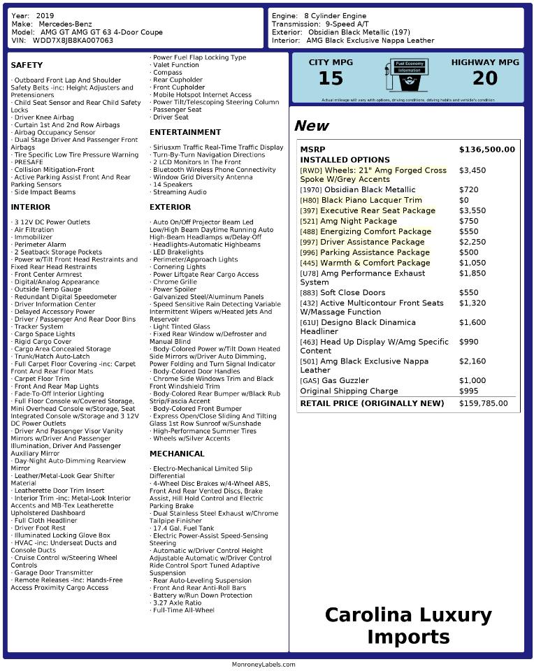 Mercedes-Benz AMG GT 63 Sedan 2019